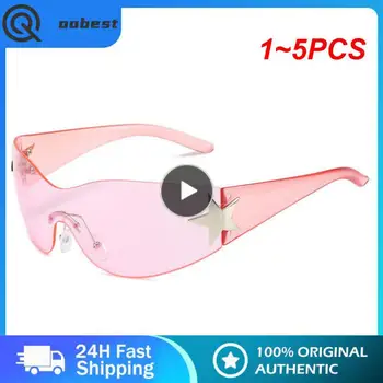 1-5 kom. Sunčane naočale rimless, prevelike trendy sunčane naočale Y2K s skripta u stilu punk, cjelovite naočale, sportske sunčane naočale za vožnju, nijanse