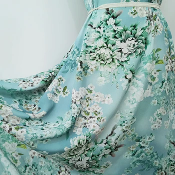 1 m X 1,4 metra Romantični Cvjetni tkanina, meka Вискозный materijal od umjetne svile za haljine
