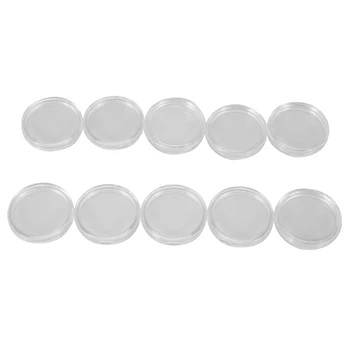10 kom., male okrugle prozirne plastične kapsule za kovanice, 33 mm