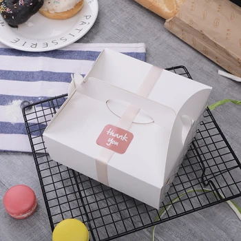 10 kom., Prijenosni kutija za tortu, 6 cm/8 cm, Bijela Kartonskih kutija za pečenje, Kutija za Muffins ručni rad u West Pointu za zurke