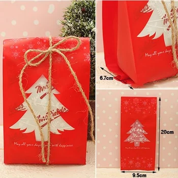 15шт Božićna kutija Čokolade Novogodišnji Poklon kutija Božićno Drvce Poklon paket sa Снежинками Paket za keks Plastične vrećice za zurke