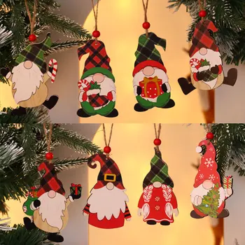 2 komada Patuljci Božićni Drveni Privjesak Božićne Ukrase za Dom DIY 2023 Navidad Ukrašavanje Božićno Drvce Dekor Nova Godina 2023 Poklon