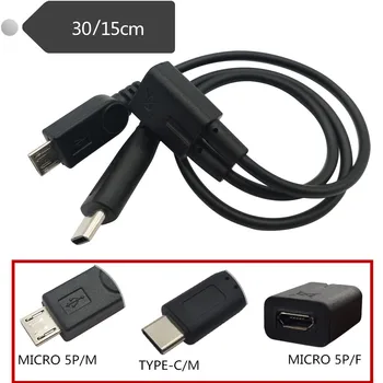 2 u 1 Kabel za punjenje USB 3.1 Type C, priključak USB 2.0 micro 5Pin na USB priključnicu C Type C i kabel za punjač Micro USB 0,25 m