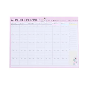 20 Listova Stolni notepad Kalendar Raspored Organizator dnevni red Letenja Organizator bilježnica (ružičasto-zelene mješoviti)