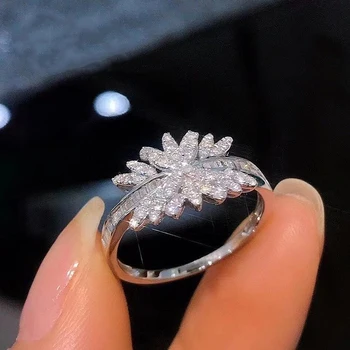 2023 Kreativni dizajn, Vjenčani prsten srebrne boje za žene, s premazom AAA, bijela CZ, Novi modni angažman prstenje, nakit, izravna dostava