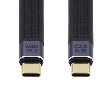 240 W 8 Do Stana Tanak i Fleksibilan Fleksibilan kabel za Prijenos podataka na Laptop Telefon USB 4 Thunderbolt 100 W 5A USB C od čovjeka do Čovjeka Brzo PD Kabel 40 Gbit/s
