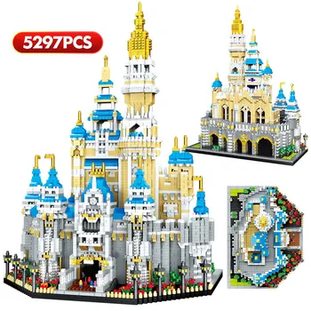 3D Diamond Čarobni Dvorac Princeze Gradivni Blokovi Gradska Mini Arhitektura Zabavni Park Figurice Cigle Igračke za Djecu