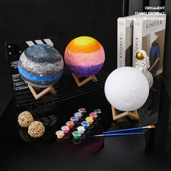 3D Obojano lunarni mjesec Ukras 8/12 Boja Akrilna boja Skup Dječjem Ručno DIY Soft led Lunar lampa Poklon Za Rođendan