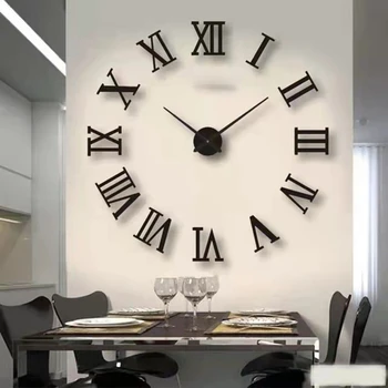 3D Sjajni, Veliki zidni sat Modernog dizajna DIY Digitalne društvene zidni satovi, Zidni satovi, Besplatna dostava Dekorativni satovi za dnevni boravak