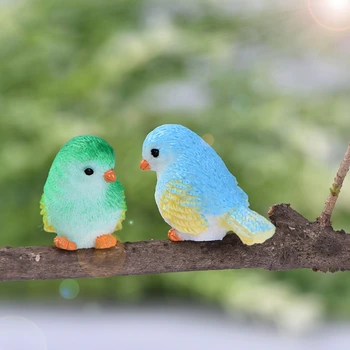 4 kom./compl., figurice slatka ptica, Minijaturni pejzaž nakit izrađen je od smole, Pribor za ukrašavanje fantastičan vrt