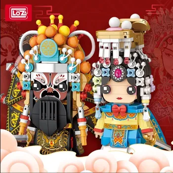 4 stila LOZ Gradivni blokovi igračke Peking lik kineske opere Nacionalna srž sklopnih igračke Dar Diy za djecu i odrasle