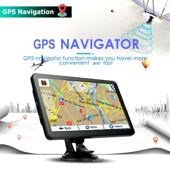 7-Inčni auto-GPS navigator HD TFT zaslon Osjetljiv na dodir, USB TF Glasovni podsjetnik Europa Sjeverna Amerika Kartica 256 M + 8 G FM Glazba HD GPS navigator