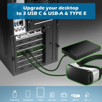 Adapter-pretvarač frekvencije PCI-E na USB 3.2 20 Gbit/s PCI-E na USB 3.2 Hub Podrška naknade kontroler za Windows7/8/10/ Mac OS / Linux
