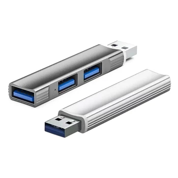 Aluminijski USB hub, 3-portni USB-ac ispravljač, produžni kabel priključne stanice USB 2.0, ultra-tanki Prijenosni Koncentrator podataka, USB-Razdjelnik C1FD