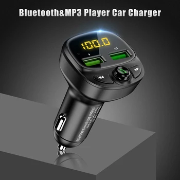 Auto FM odašiljač Bluetooth 5.0 Double USB punjač Bežični Hands-free autoinstalacija FM-adapter Podržava TF kartice USB-memorijski štapić Auto Pribor