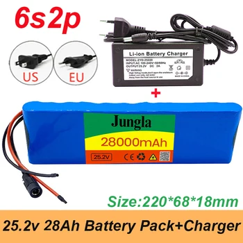 Batterie lithium 6S2P 25.2 V 28Ah 18650 de haute qualité 24V 28000mah avec BMS booster de vélo électrique + chargeur