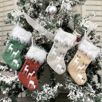 Božićne Čarape Božićne Darove i slatkiši Nadkoljenice Obiteljske Nadkoljenice Dar Navidad Božićne čarape sa slikom Los Ukras na Božićni drvce Nova Godina