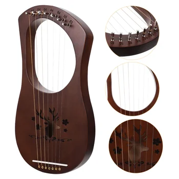 Dječje Drvene igračke-Orgulje, Harfa, Glazbeni instrument u starinskom stilu, Priručnik za Bebe Uređaj od mahagonija