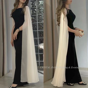 Elegantan Ovratnik s Dragim kamenjem, Bijela накидка s dugim rukavima, Večernja haljina, Сшитое na Red, Crne Večernje haljine u arapskom stilu iz Dubaija