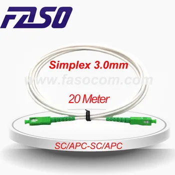 FASO 20-metarski Fiber-optički Patch kabel SC/APC-SC/APC SM G657A2 SX Core Promjera 3,0 mm Bijela Mliječne boje sa ljuskom LSZH