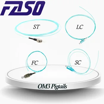 FASO 50шт OM3 LC/SC/FC/ST Fiber-Optički Pletenica Многомодовая SX Core 0,9 mm Pletenica LSZH Aqua Plava Jakna 1,5 metar