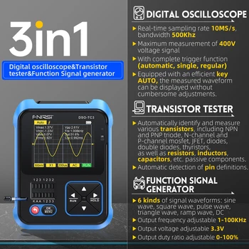 FNIRSI ODS TC3 3 u 1 Digitalni Osciloskop Tester tranzistora Funkcionalni Generator Signala Multifunkcijski Tester elektroničkih komponenti
