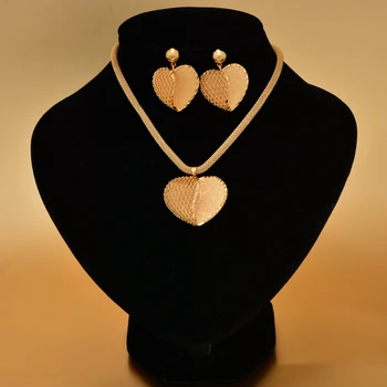 Komplet nakita od Indijskog Dubai Zlatne boje Za žene, Smještaj za mladence Duga ogrlica, Нигерийское Ogrlice, Ogrlice, Naušnice, Setovi