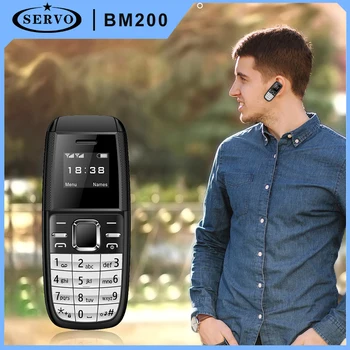 Mali rezervni mobitel SERVO BM200, 2 SIM kartice, Automatsko ponovno biranje, Crna lista, Diktafon, Alarm, Glazbeni player, mini-telefon Magic Voice