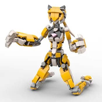 MOC Mecha Bricks Anđeo-Tiger Girl Mecha Skup sastavnih blokova DIY Roboti Figurice Cigle Igračke Za Djecu Darove za djevojčice