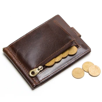 Muške novčanici od prave kože, kratke poslovne torbice na munje, stezaljke za kovanice, držači kartica, Klasična dolar novčanik iz bičevati, novo, Izravna dostava