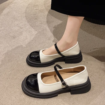 Nova Ženska kožna obuća, Dizajnerske cipele Mary Jane u korejskom stilu, casual cipele za stranke, dizajnerske лоферы za ured