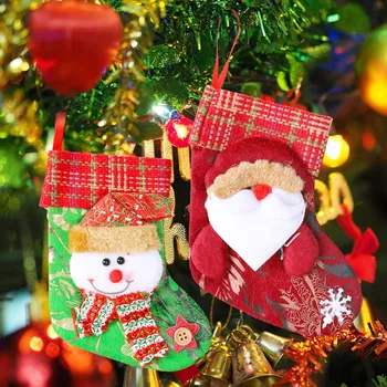 Nove Božićne čarape, ukras za čarapa na Božićni drvce, Ovjes, Snjegović, Djed, Malo čizme, dječji novogodišnji poklon vrećicu bombona