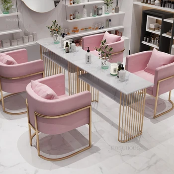 Običaj stolovi za manikuru u skandinavskom stilu, stol za dual manikura, stol za dva slojeviti manikura, Jednostavan stol za manikuru u kozmetičkom salonu A