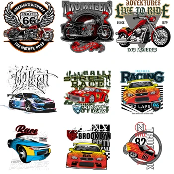 Obloge s glačalo za odjeću, naljepnice s теплопередачей za motocikl u stilu Punk, нашивка Route 66, Los Анджелесские Biciklistički нашивки na odjeću, t-shirt