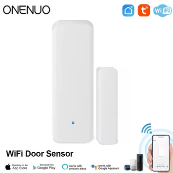 ONENUO Tuya WiFi Senzor za otvaranje i zatvaranje vrata Magnetski detektor sigurnosti doma Smart Life Door Alexa Google