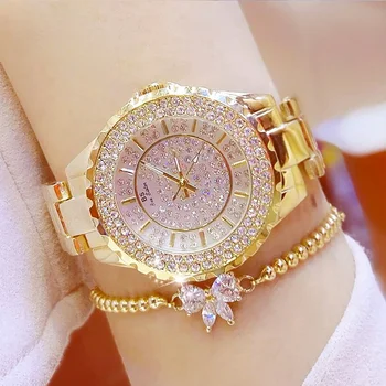 Satovi za Zlatnog Luksuzni, Marke Quartz Ženski Ručni sat sa dijamantima, Sat od nehrđajućeg Čelika, satovi Relogio Feminino