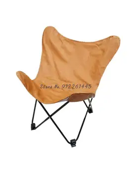 Skandinavska минималистичное kožna fotelja-leptir, pregibno klizni fotelja za odmor, lijeni kauč, stolicu sa sklopivim naslonom, lunarni mjesec stolica bez kože