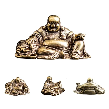 Sretan prikladniji mesinga Buda, Bog novca, Kipić Maitreje, Ukras Feng Shui za kućni ured, Ukras radne površine, Dar za štovanje