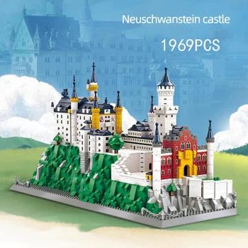 Svjetski poznata Povijesna arhitektura Njemačka, slobodne države Bavarske, blok, Novi model dvorca iz Лебединого kamena, Zbirka cigle igračaka