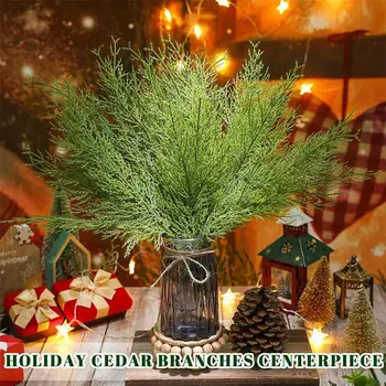 Umjetne Borove Grane sa Zelenim Lišćem za Svečani Dekor za Višekratnu upotrebu Umjetne Borove Grane za Diy svojim rukama Fotografije na Božić