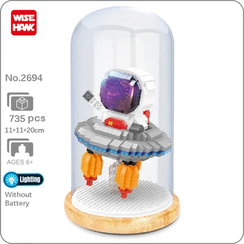 Weagle 2694 Space Astronaut Kozmonaut NLO-i, svemirski brod, zrakoplov, Izlog, Lagani Mini-dijamant blokovi, cigle, Osobna igračka, poklon u kutiji