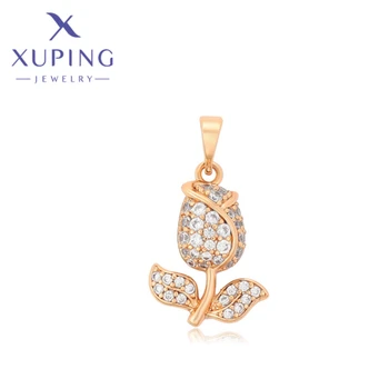 Xuping Nakit, Novi upis, Moderan smještaj elegantna ogrlica sa ovjes u obliku cvijeta zlatne boje za žene, pokloni za rođendan X000669094