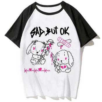 Y2k top, ženska majica s uzorkom stripa, japanski odjeća za djevojčice
