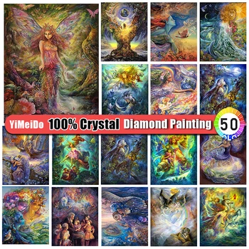 YiMeiDo 100% Sa Dekoracijom u obliku Kristala, Diamond Slikarstvo, Fantasy, Djevojka, Puna Bušilica, Trg/Okrugli Diamond Vez, Mozaik, Crtani Slika, Zidnih Umjetnost