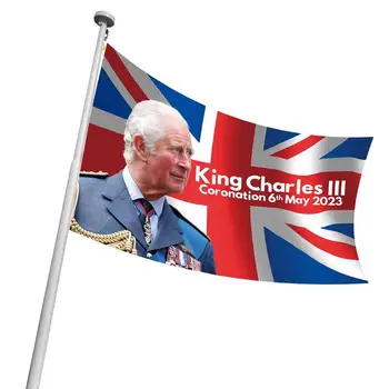 Zastava Britanskog kralja Karla III, poliester, kralj Karlo III, Viseće transparente sa slovima, Nacionalna zastava Britanskog kralja Charlesa