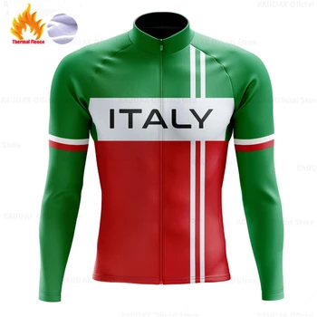 Zimska Biciklistička majica s nacionalnom zastavom, Muška zimska termo-runo biciklistička odjeća MTB, sportska odjeća, biciklističke jakne Ropa Ciclismo